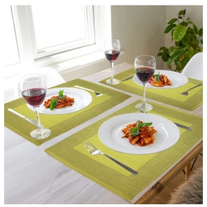 Generic Ribbed Cotton Place Mats Sets (Green)