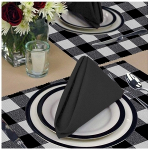 Generic Checked Cotton Place Mats Sets (Black)