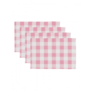 Generic Checked Cotton Place Mats Sets (Pink)