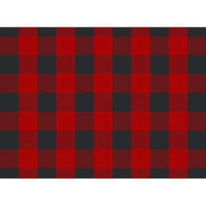 Generic Checked Cotton Place Mats Sets (Red & Black)
