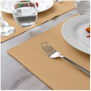 Generic Ribbed Cotton Place Mats Sets (Beige)