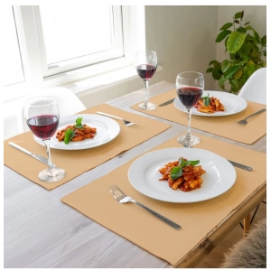 Generic Ribbed Cotton Place Mats Sets (Beige)