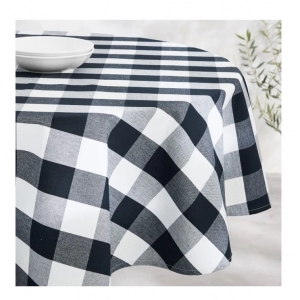Generic Checked Cotton Checks Table Cloth (Black)