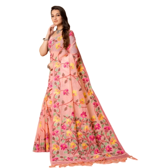 Women's Cotton Printed Saree With Unstitched Blouse (Pink, 5-6 Mtrs) Women's Cotton Printed Saree With Unstitched Blouse (Pink, 5-6 Mtrs)