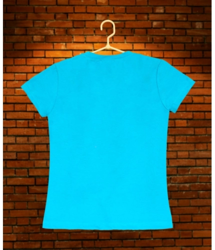 Girl's Casual Short Sleeve Pom Pom Balls Cotton T Shirt (Blue)
