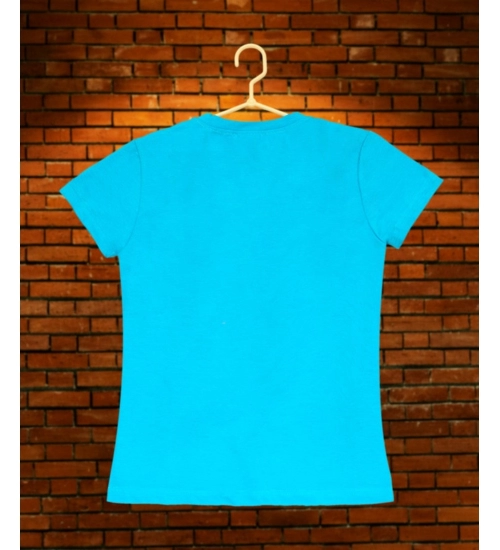 Girl's Casual Short Sleeve Pom Pom Balls Cotton T Shirt (Blue)