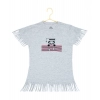 Dropship Girl's Casual Short Sleeve Printed Cotton T Shirt (Grey)