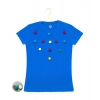 Dropship Girl's Casual Short Sleeve Pom Pom Balls Cotton T Shirt (Royal Blue)