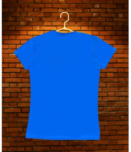 Girl's Casual Short Sleeve Pom Pom Balls Cotton T Shirt (Royal Blue)