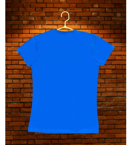 Girl's Casual Short Sleeve Pom Pom Balls Cotton T Shirt (Royal Blue)