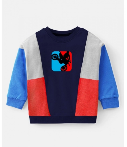Boy's Casual Full Sleeve Printed Cotton T Shirt With Pant (Blue)