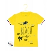 Dropship Girl's Casual Short Sleeve Printed Cotton T Shirt (Yellow)