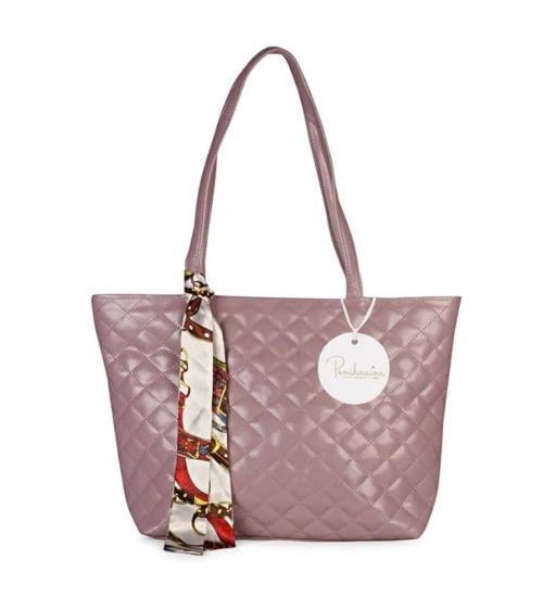 Women's Polyurethane Textured  Shoulder Bag (Blush Pink)