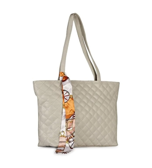 Women's Polyurethane Textured  Shoulder Bag (Grey)