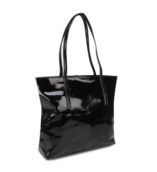 Women's Synthetic Solid Shoulder Bag (Black)