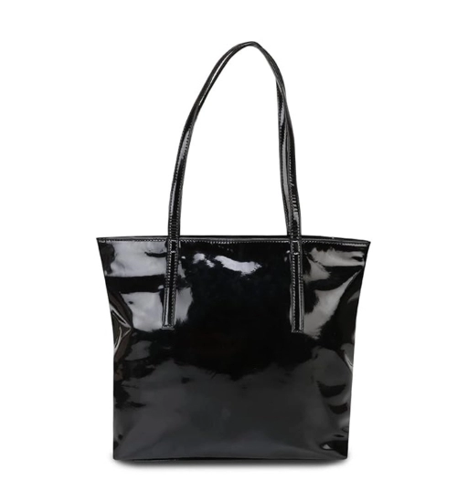 Women's Synthetic Solid Shoulder Bag (Black)