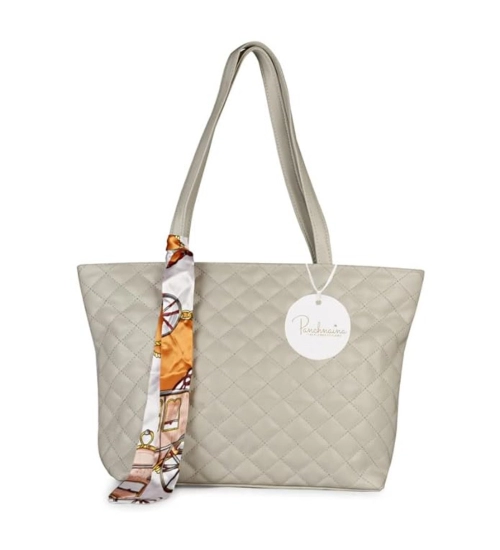 Women's Polyurethane Textured  Shoulder Bag (Grey)