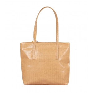 Generic Women's Polyurethane Textured, Croc Shoulder Bag (Yellow)