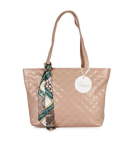 Women's Polyurethane Textured  Shoulder Bag (Peach)