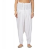 Dropship Women's Casual Cotton Cambric Solid Drawstring Bottomwear (White)