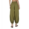 Dropship Women's Casual Cotton Cambric Solid Elastic Waist Patiala Harem Pants (Green)