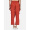 Dropship Women's Casual Cotton Solid Cargo Pants (Rust)