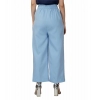 Dropship Women's Casual Cotton Solid Pants (Sky Blue)