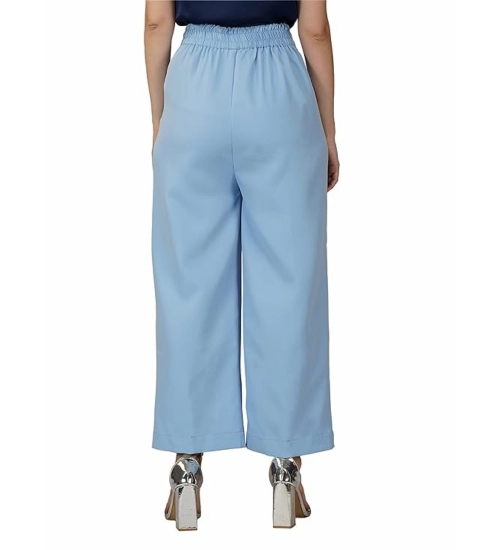 Women's Casual Cotton Solid Pants (Sky Blue)