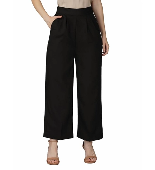 Women's Casual Cotton Solid Pants (Black)