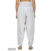 Dropship Women's Casual Cotton Cambric Solid Drawstring Bottomwear (White)
