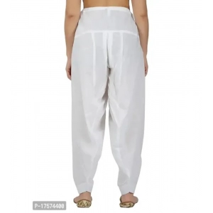 Generic Women's Casual Cotton Cambric Solid Drawstring Bottomwear (White)