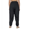 Dropship Women's Casual Cotton Cambric Solid Drawstring Bottomwear (Black)