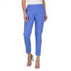Dropship Women's Casual Cotton Lycra Solid Trouser Pants (Blue)