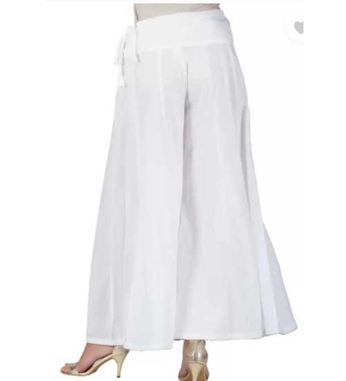 Women's Casual Cotton Solid Palazzo (White)