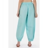 Dropship Women's Casual Cotton Cambric Solid Elastic Waist Patiala Harem Pants (Blue)