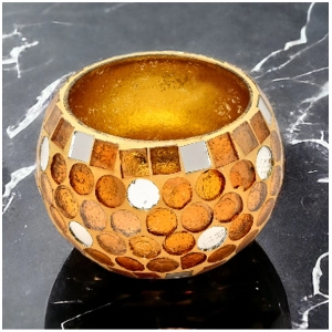Generic Glass Roli-Poli Tea Light Holder (Gold)