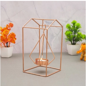 Generic Metal Tea Light Candle Holder Stand (Rose Gold)