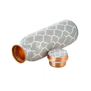 Generic Copper Block Printed Water Bottle 500Ml (Grey)