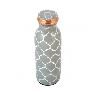 Generic Copper Block Printed Water Bottle 500Ml (Grey)