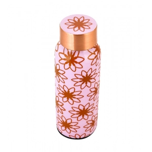 Generic Copper Aesthetic Pink Floral Water Bottle 500 Ml (Pink)