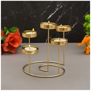 Generic Metal Tea Light Candle Holder Stand For Home Decor (Gold)