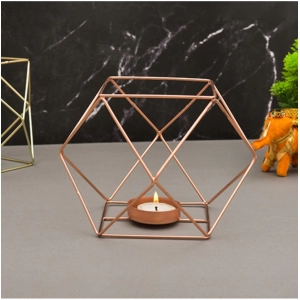 Generic Metal Tea Light Candle Holder (Rose Gold)