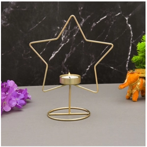 Generic Metal Tea Light Candle Holder Stand (Gold)
