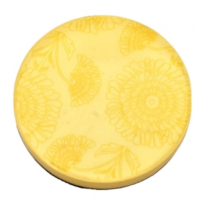 Generic Marigold Floral Printed Wooden Coasters (Yellow)