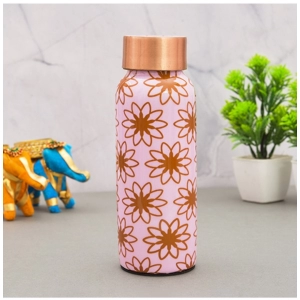 Generic Copper Aesthetic Pink Floral Water Bottle 500 Ml (Pink)