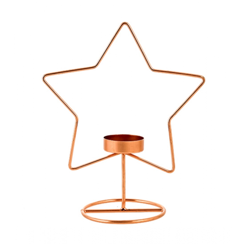 Generic Metal Tea Light Candle Holder Stand (Rose Gold)