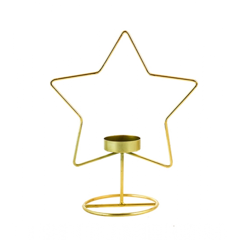 Generic Metal Tea Light Candle Holder Stand (Gold)