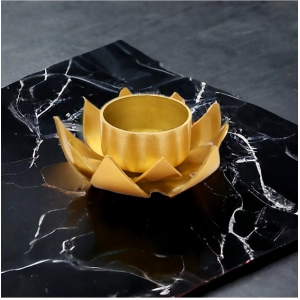 Generic Golden Lotus Tea Light Holder (Gold)