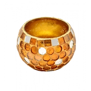 Generic Glass Roli-Poli Tea Light Holder (Gold)