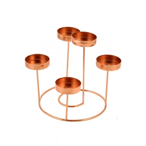Generic Metal Tea Light Candle Holder Stand For Home Decor (Rose Gold)